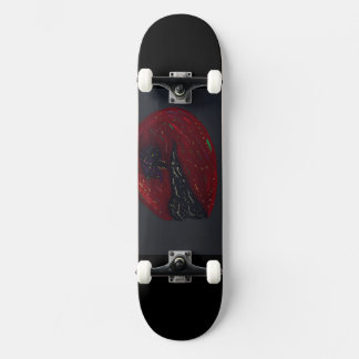 Skateboard Planche à roulettes sous la lumière de la lune de