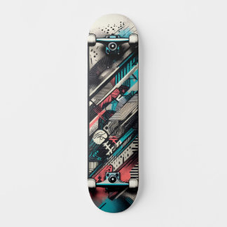Skateboard Planche à roulettes Street Art Tech Rétro-Futurist
