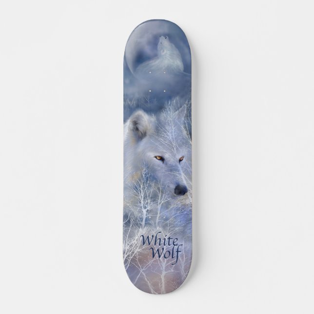 Skateboard Planche à roulettes Tour-Blanche sauvage de loup (Devant)