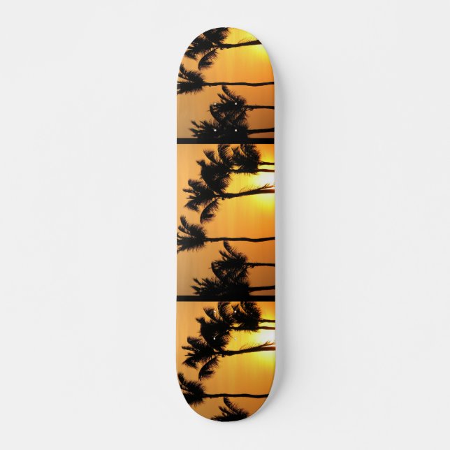 Skateboard Planche à roulettes tropicale de coucher du soleil (Devant)