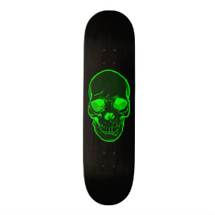 Skateboard Planche à roulettes verte de graphiques de crâne