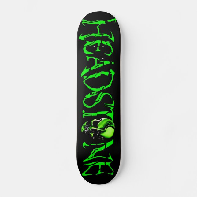 Skateboard Planche à roulettes verte de logo de crâne de (Recto)