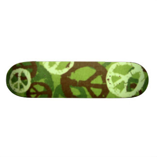 Skateboard Planche à roulettes verte de signes de Camo/paix