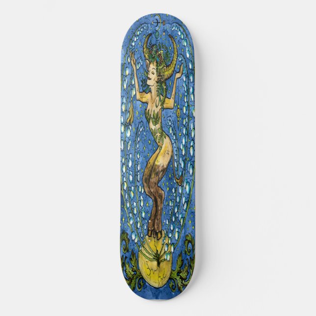 Skateboard planche à roulettes Vintage Elegant Blue lady (Recto)