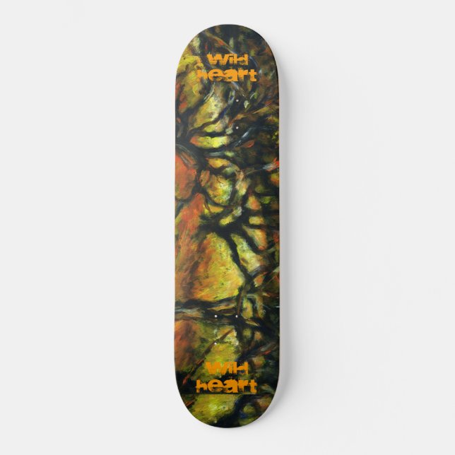 Skateboard Planche de fond de coeur sauvage avec arbres (Recto)