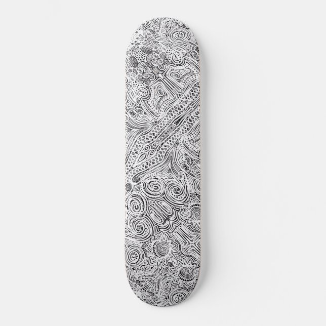 Skateboard Planche De Patinage Art Noir Et Blanc (Recto)
