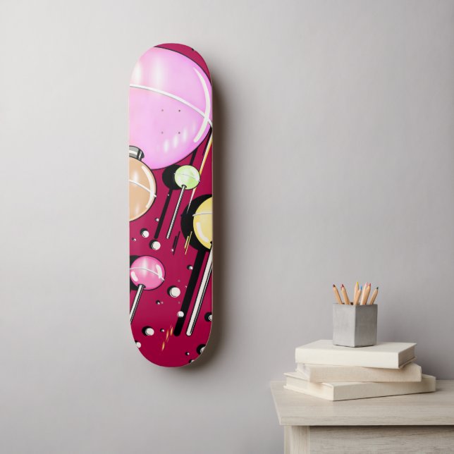 Skateboard Planche De Skate Lollipops Cosmique (Art mural)