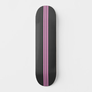 Skateboard Planche de skate rayée noire et rose