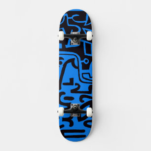Skateboard Planche de surf de sports extrêmes noir et bleu