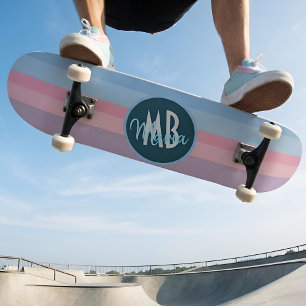 Skateboard Planche personnalisée avec monogramme et rayures p