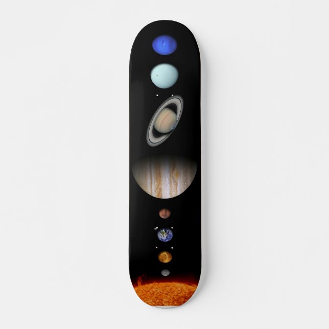 Skateboard planètes du système solaire skate deck (Devant)
