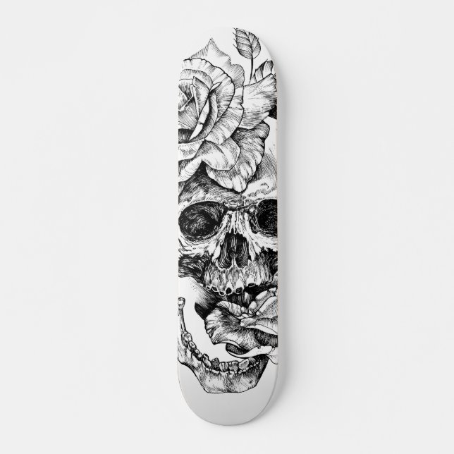 Skateboard Plaque de patinage en encre noire et blanche (Devant)