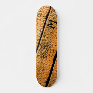Skateboard Plaques en bois monogrammes estampillées "Fabriqu