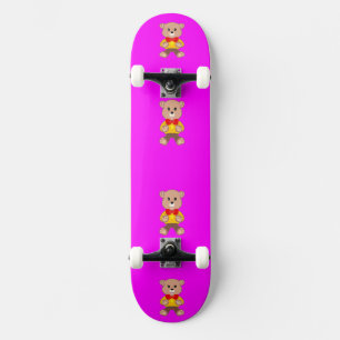 Skateboard Plat Pink Teddy Bear