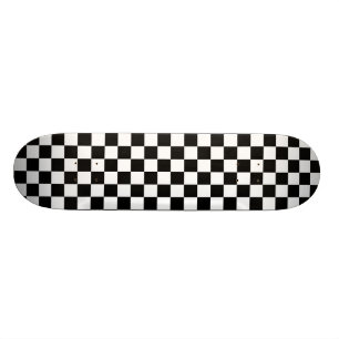 Skateboard Plate-forme Checkered blanche de planche à