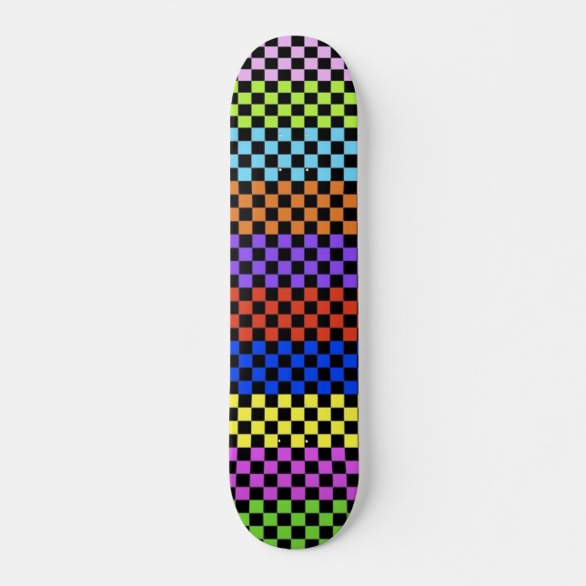 Skateboard Plate-forme Checkered colorée (Devant)