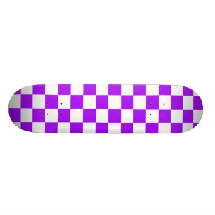 Skateboard Plate-forme Checkered noire et blanche pourpre de