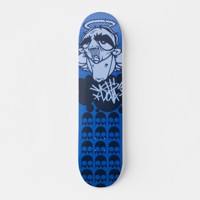 Skateboard plate-forme de bleus de jour pluvieux par DOLLA (Devant)