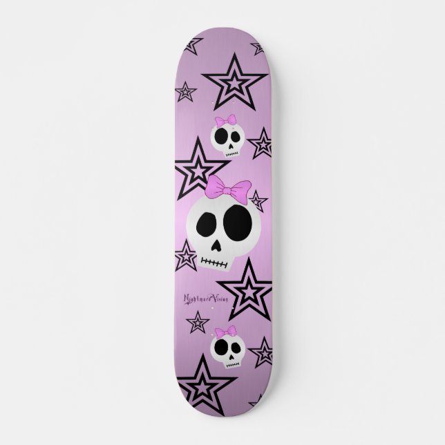 Skateboard Plate-forme mignonne de crânes des étoiles n (Devant)