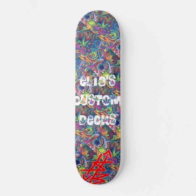 Skateboard plate-forme rouge de Sb/blanche trippy de logo (Recto)