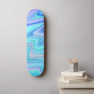 Skateboard Plateforme de skate à rayures fluides turquoise et