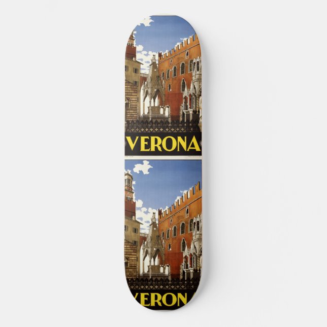 Skateboard Platins Vintage voyage Vérone Italie (Recto)
