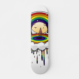 Skateboard Pluie arc-en-ciel