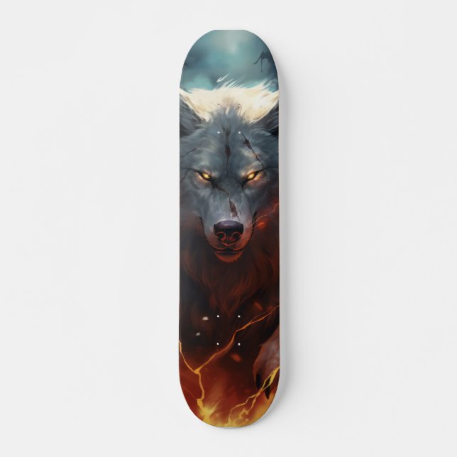 Skateboard Poderoso predator wolf (Front)