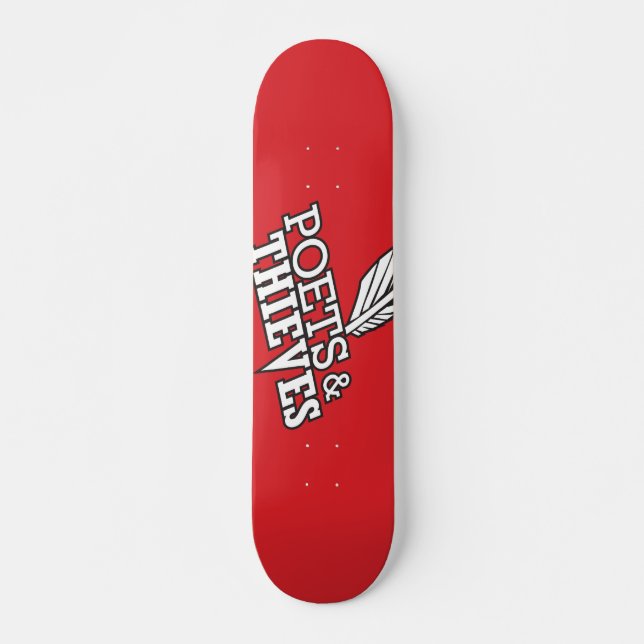 Skateboard Poètes et voleurs "rouge du nom" (Devant)