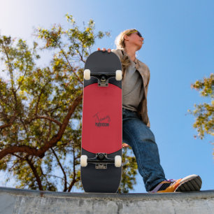 Skateboard Point rouge simpliste personnalisable