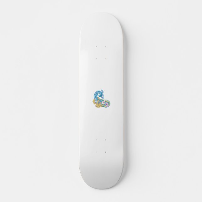 Skateboard Point, Sherpa Blue, Design de sable doré (Devant)