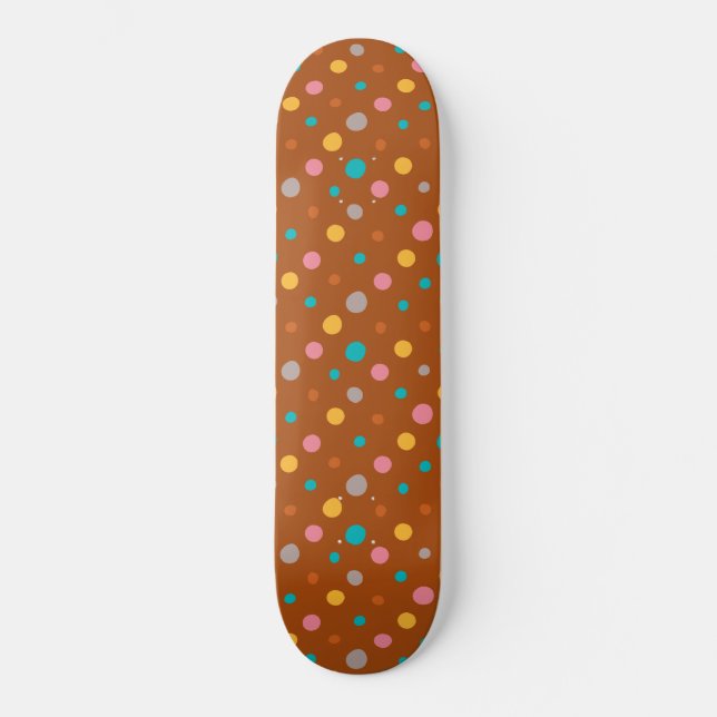 Skateboard Points d'aquarelle multicolore 7 (Recto)