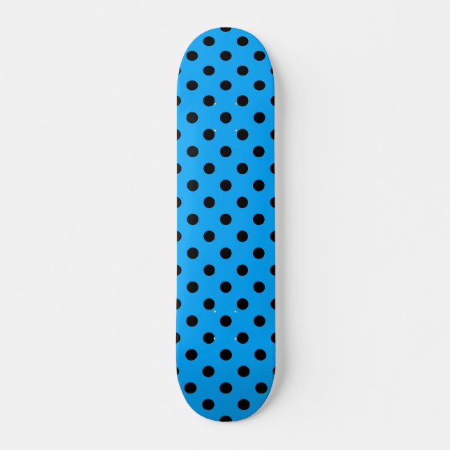 Skateboard Pois bleu et noir (Devant)