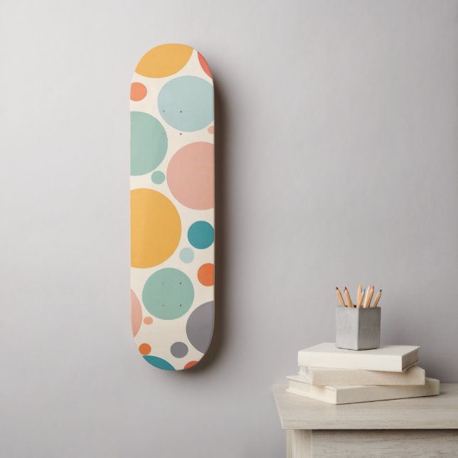 Skateboard Pois coloré (Art mural)