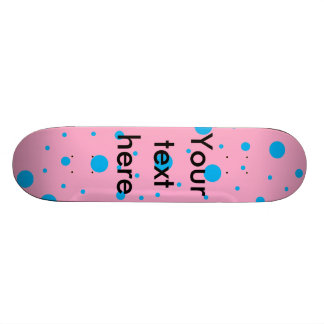 Skateboard Pois minuscule et grand de bleu de ciel rose-clair