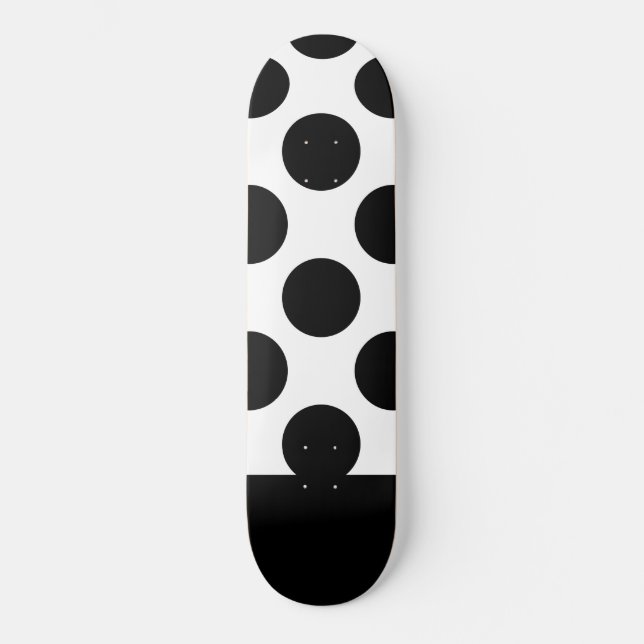 Skateboard Pois noirs et blancs (Recto)