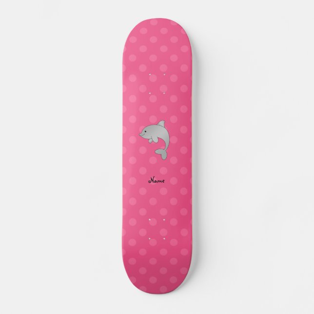 Skateboard Pois nommé personnalisé de rose de dauphin (Recto)
