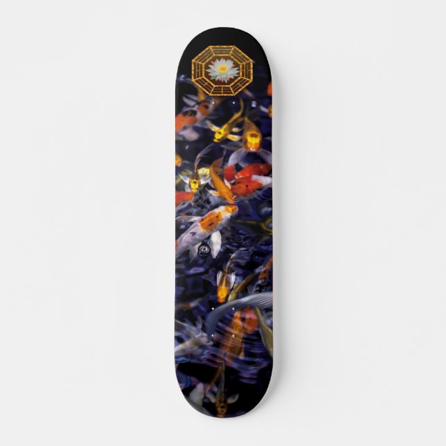 SKATEBOARD POISSON KOI EN FLEURS (Devant)
