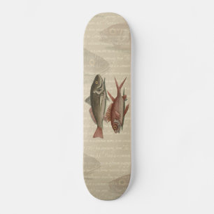 Skateboard Poisson Perche rouge Art pêcheur