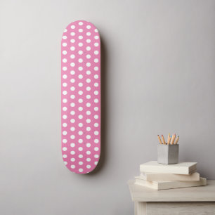 Skateboard Polka Polka classique rose et blanc