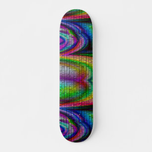 Skateboard pont arc-en-ciel psychédélique