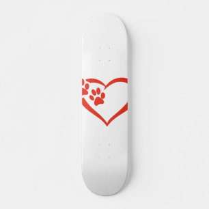 Skateboard Pont coeur en rouge - Choisir la couleur arrière -