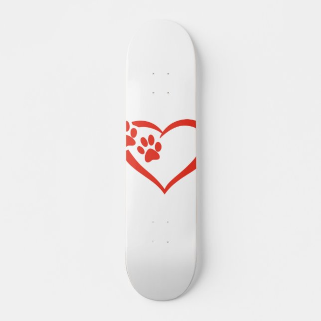 Skateboard Pont coeur en rouge - Choisir la couleur arrière - (Devant)