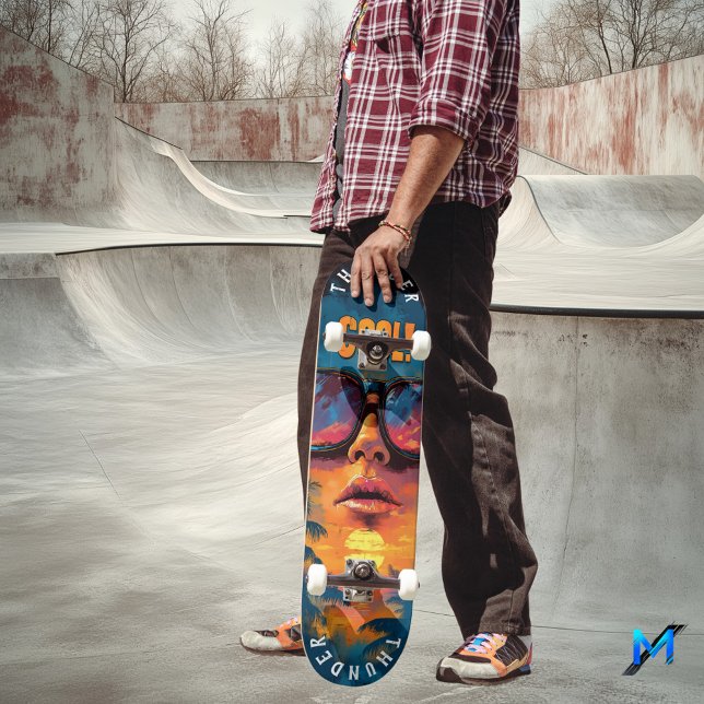 Skateboard Pop Art Sunset Reflection - Vibrant Retro Vintage (Créateur téléchargé)
