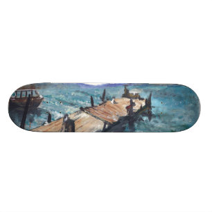 Skateboard Port par la mer