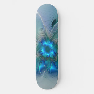 Skateboard Position, Abstrait bleu turquoise fractal