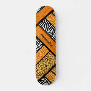 Skateboard Poster de animal Africain Orange Branché Avec Nom