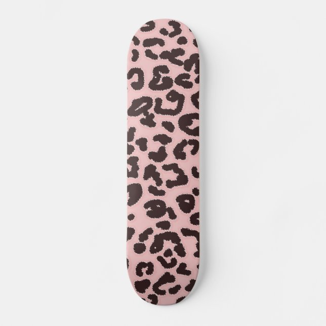 Skateboard Poster de animal de bébé léopard rose (Recto)