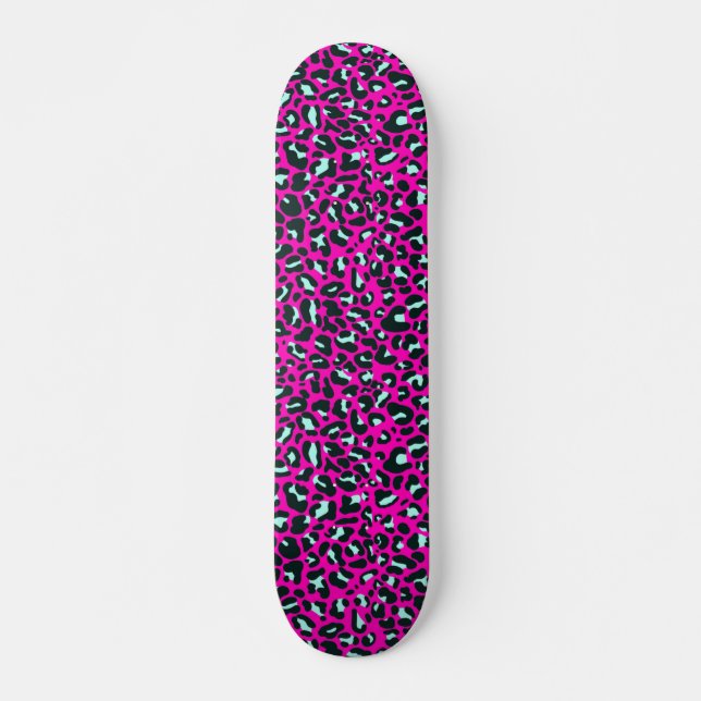 Skateboard Poster de animal de Cheetah Leopard rose moderne (Devant)
