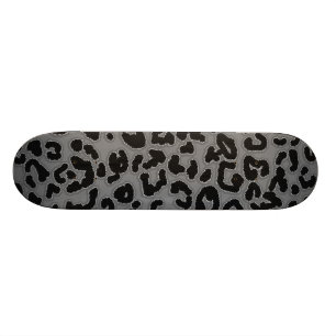 Skateboard Poster de animal léopard gris